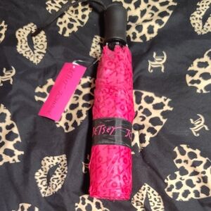 Betsey Johnson Hot Pink Leopard Umbrella